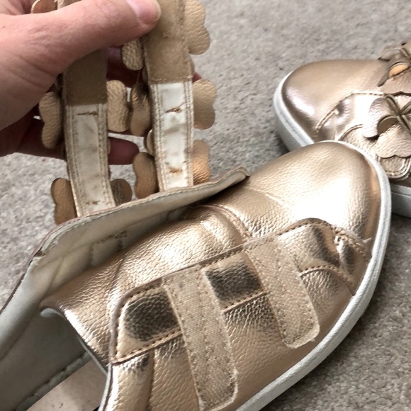 Design Lab Lord & Taylor | Gold Flower Sneakers - Picture 7 of 11